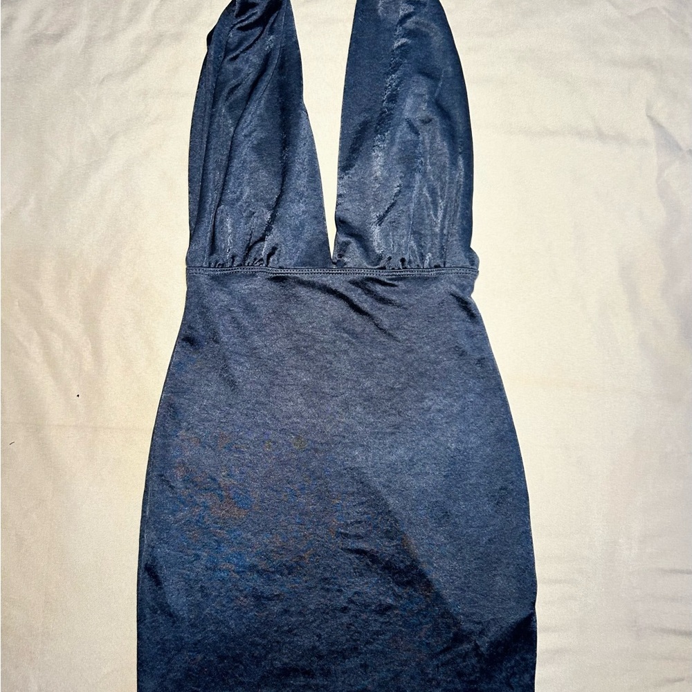 Blue Blush Midnight Halter Mini Dress